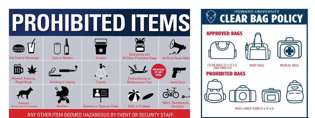 Prohibited Items & Bag Policy | Department of Public Safety